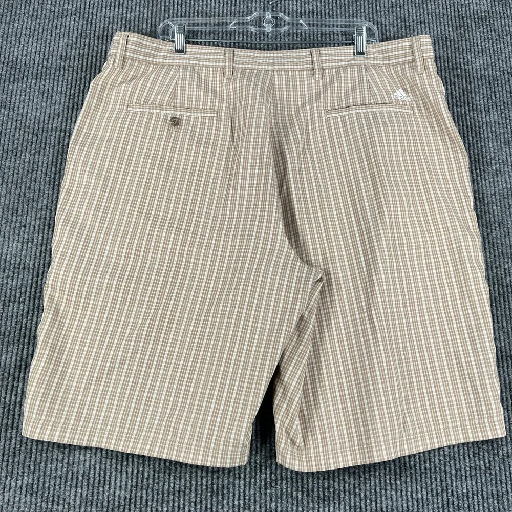 Adidas Mens Shorts 40 Brown Plaid Chino Golf 11